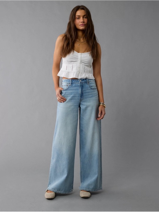 American Eagle Outfitters Denim - American Eagle Outfitters Strigid Super High-Waisted Ultra Wide-Leg Jean